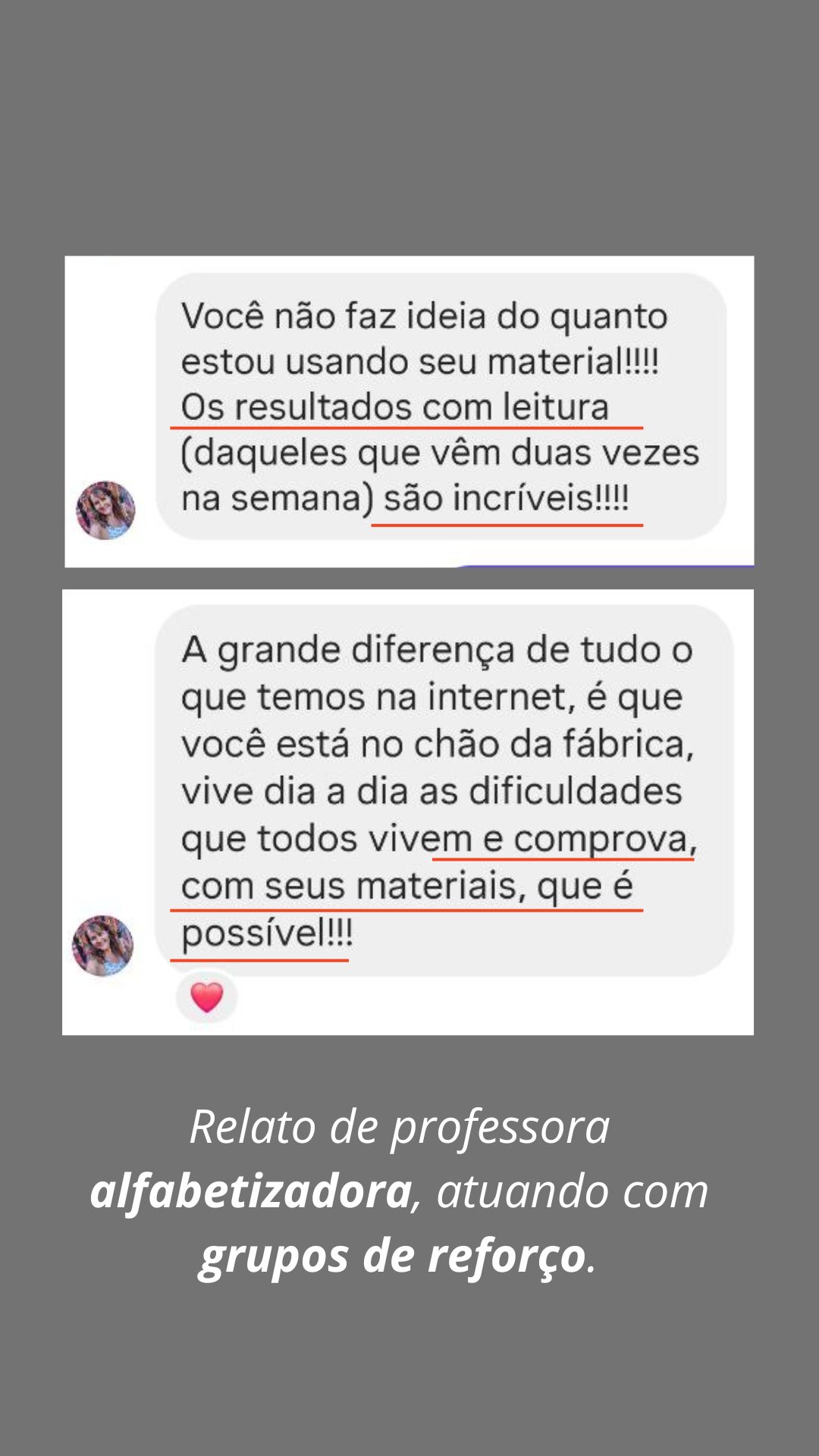 Depoimento de professora sobre o Kit Destrave a Leitura