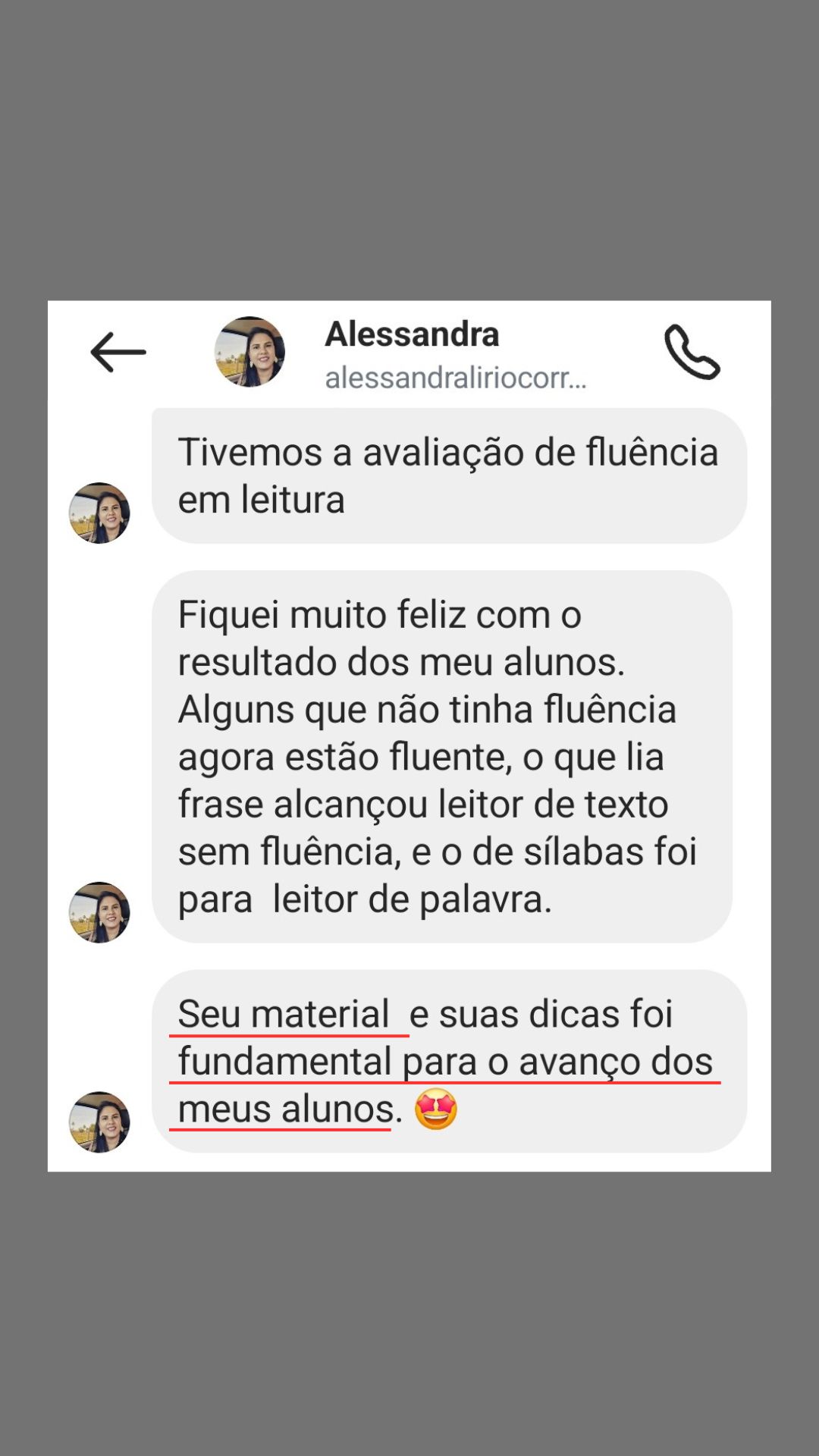 Depoimento de professora sobre o Kit Destrave a Leitura