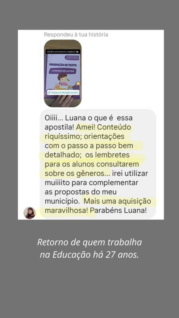 Depoimento de professora