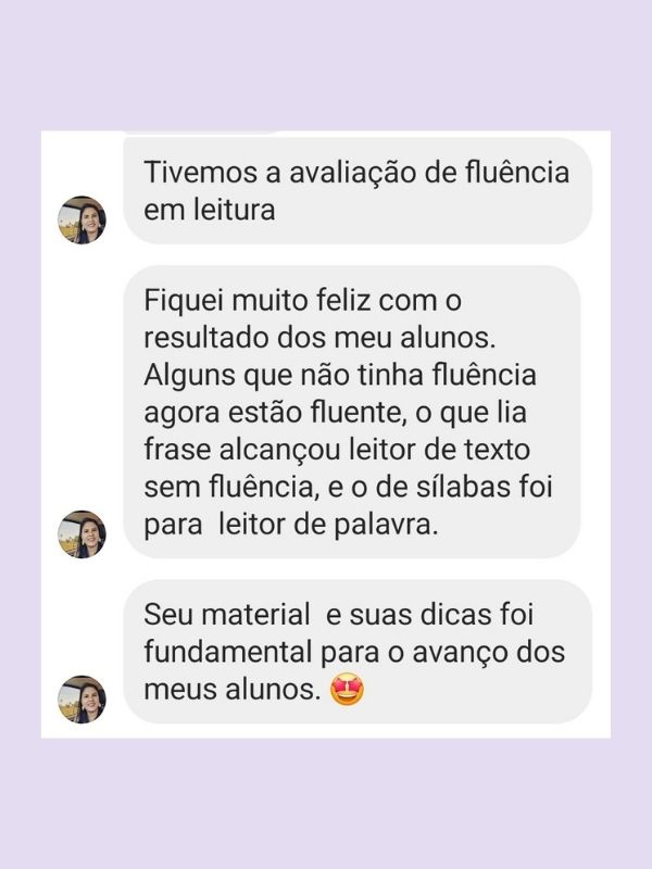 Depoimento — alunos com mais fluência