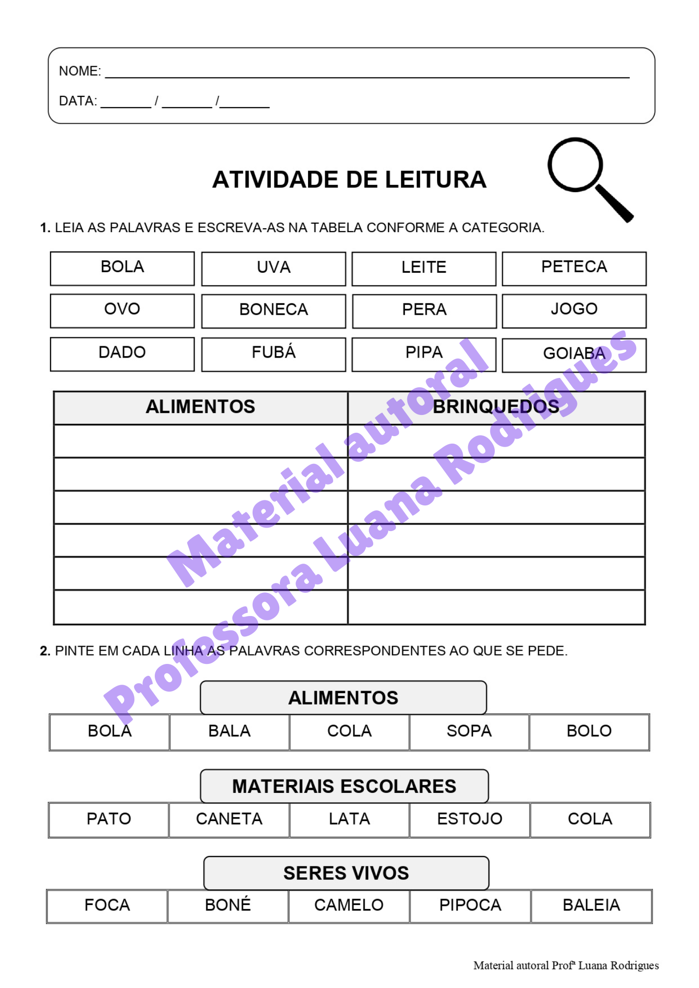Página do Kit Destrave a Leitura