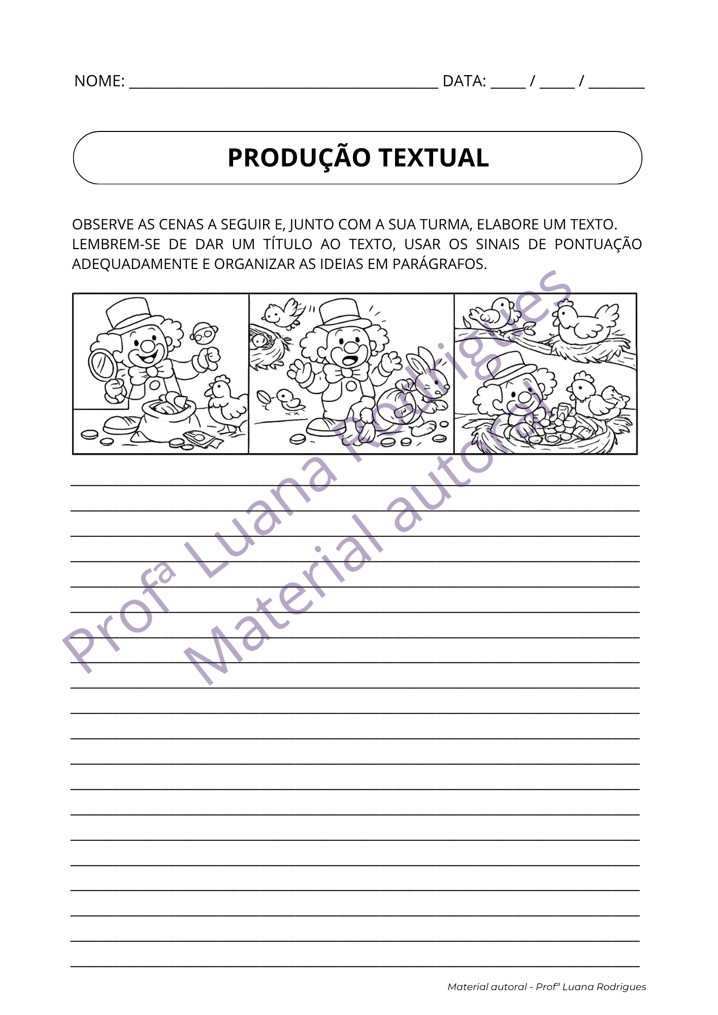 Atividade de alfabetização 10 — material da Comunidade Alfabetização Estruturada