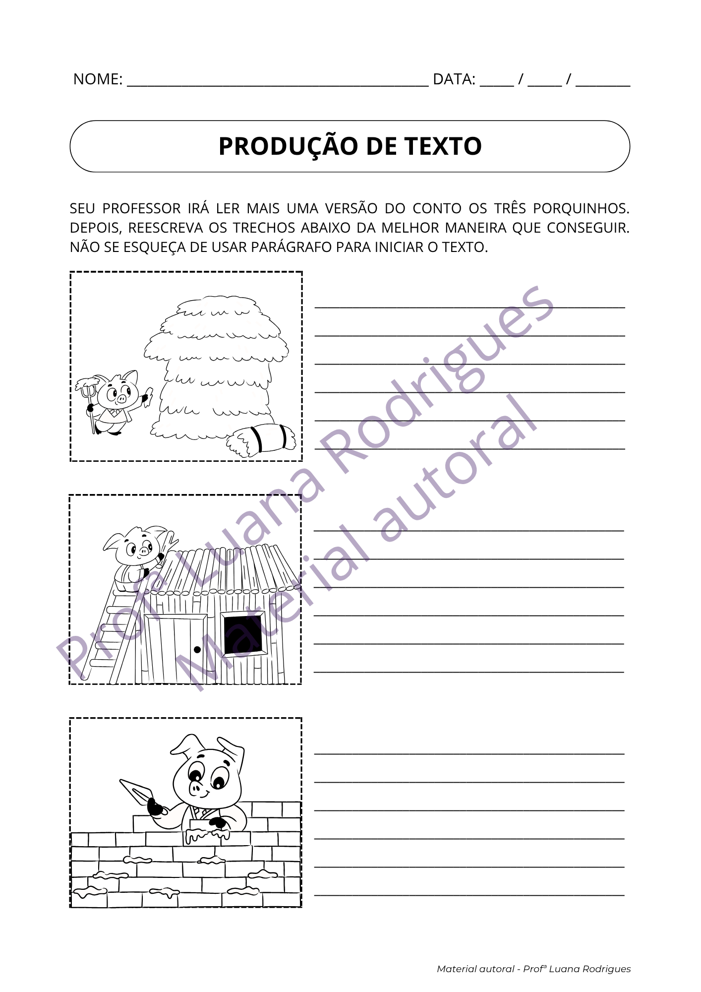 Atividade de alfabetização 13 — material da Comunidade Alfabetização Estruturada