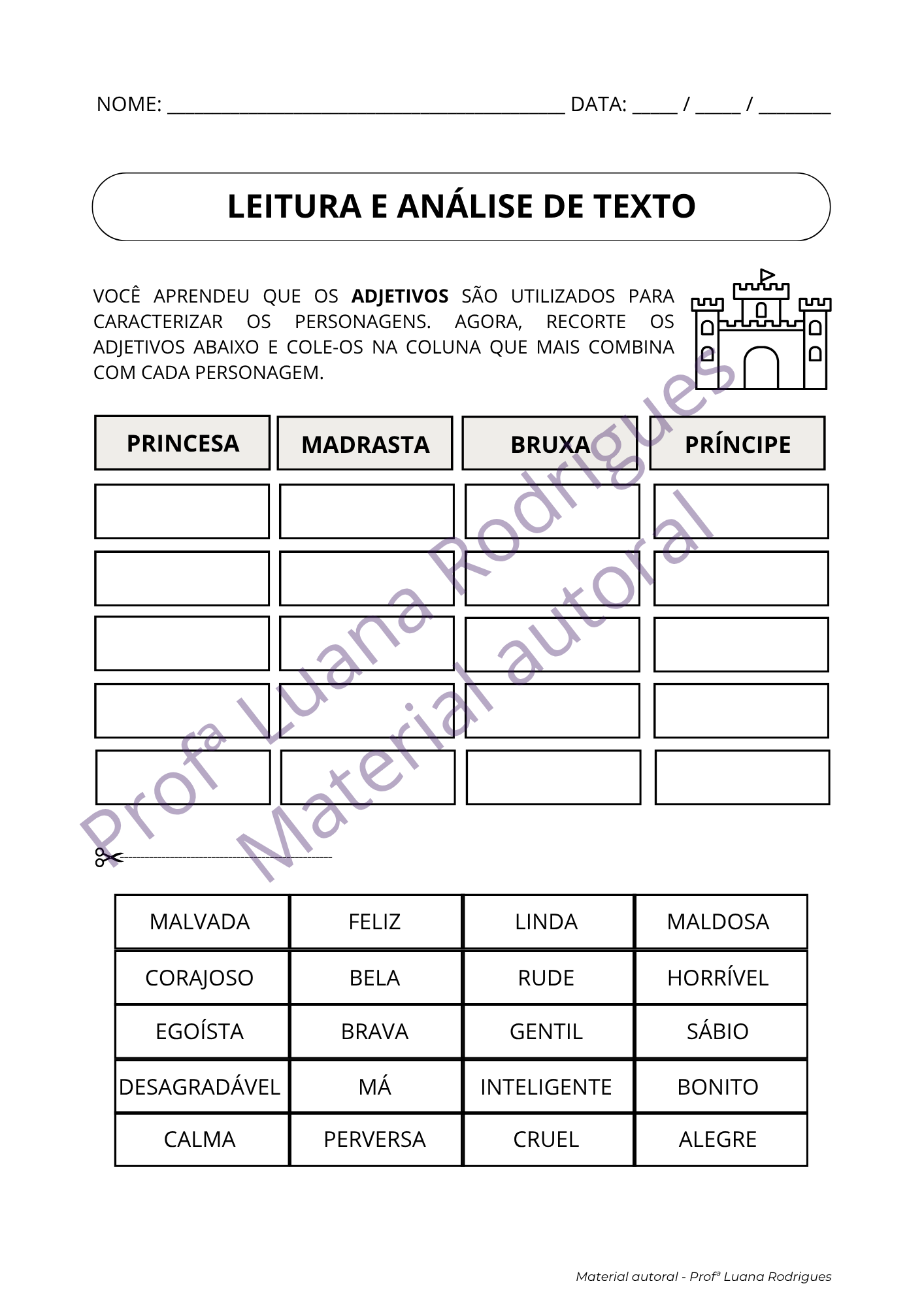 Atividade de alfabetização 14 — material da Comunidade Alfabetização Estruturada