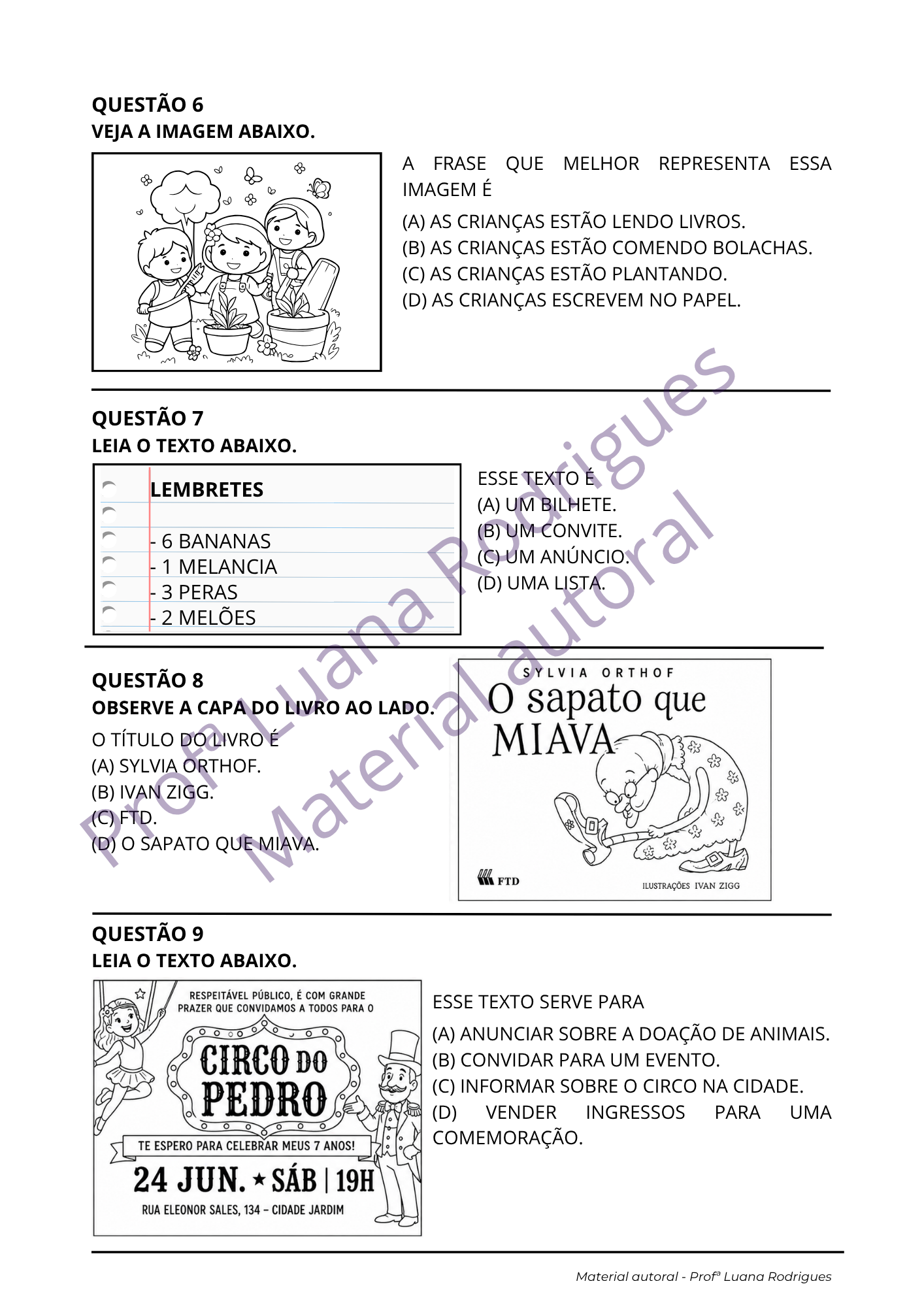 Atividade de alfabetização 16 — material da Comunidade Alfabetização Estruturada