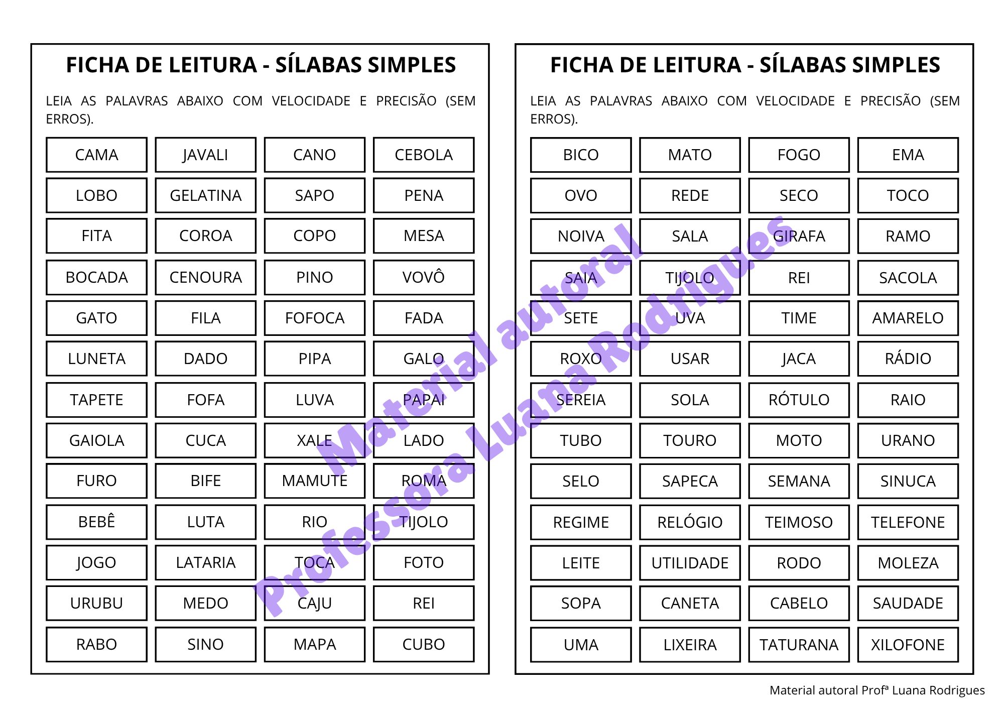 Caderno de Leitura Vol. 2 – ficha 2