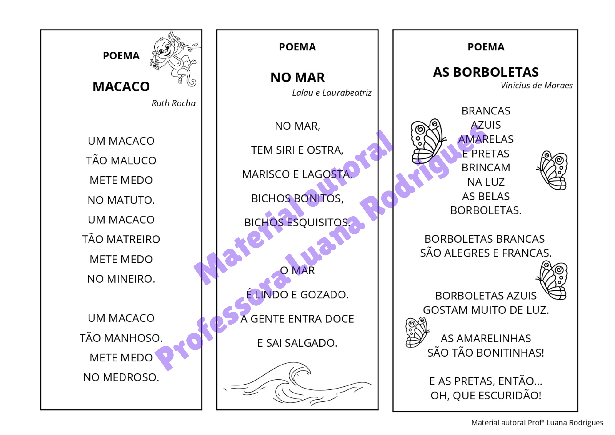 Cartela do Kit Destrave a Leitura