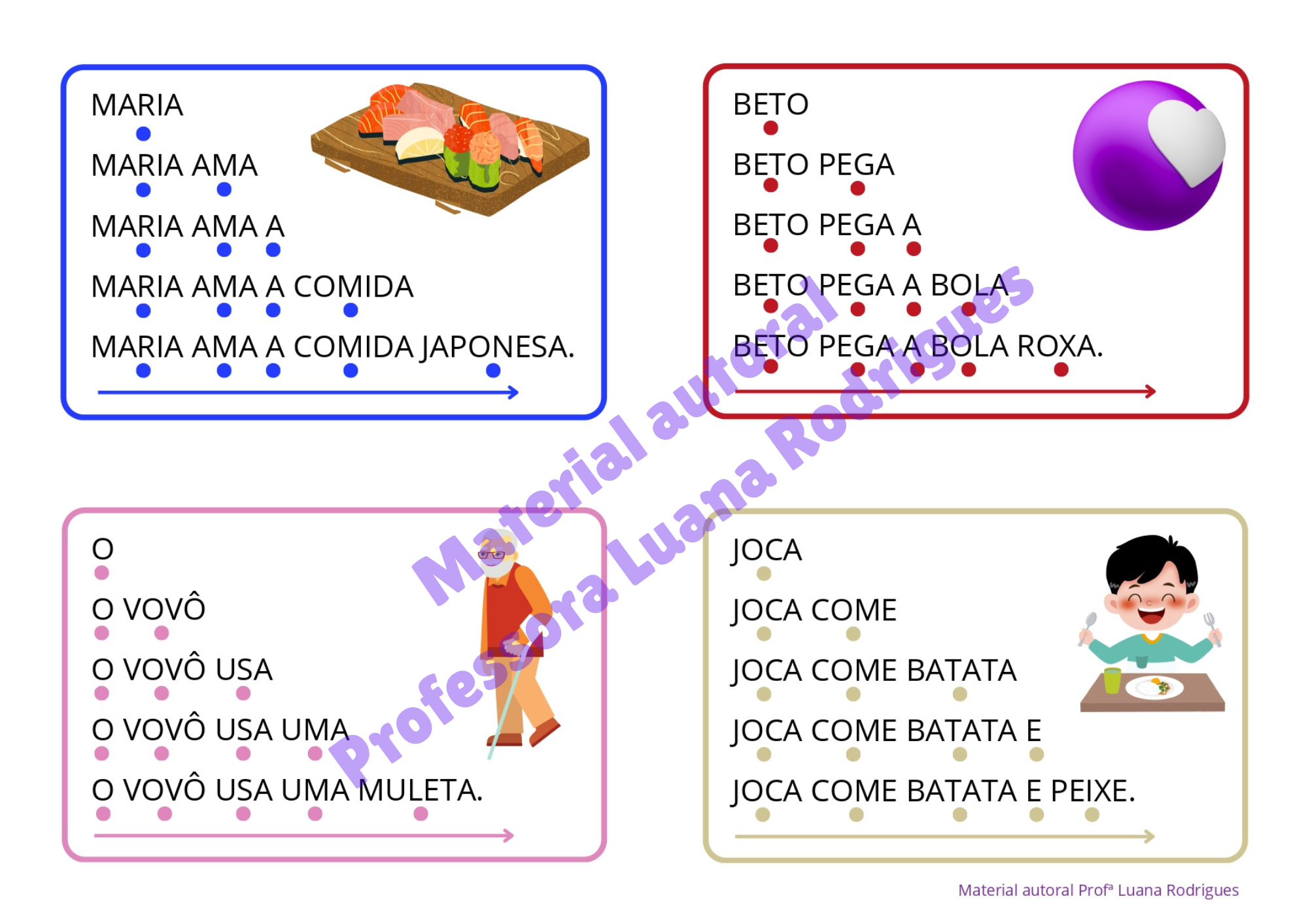 Cartela do Kit Destrave a Leitura