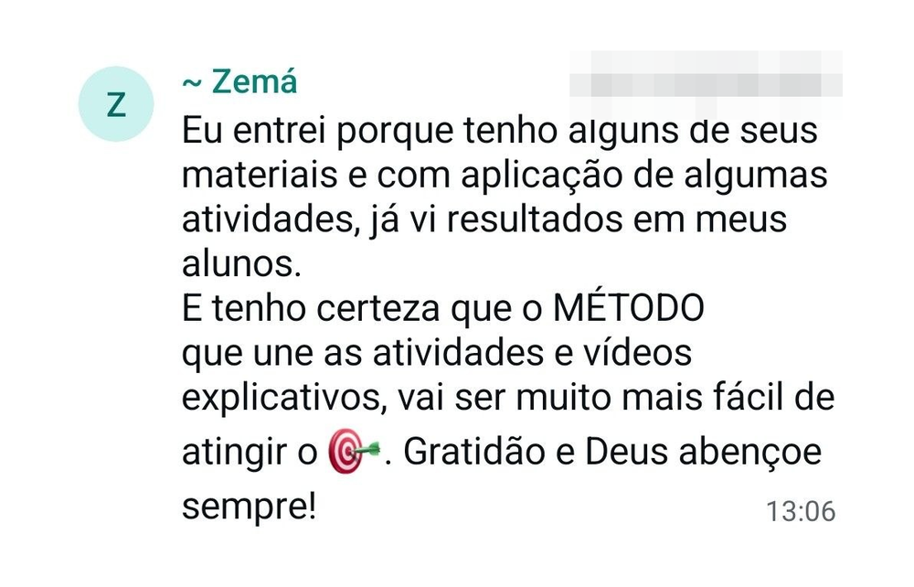 Depoimento de professora