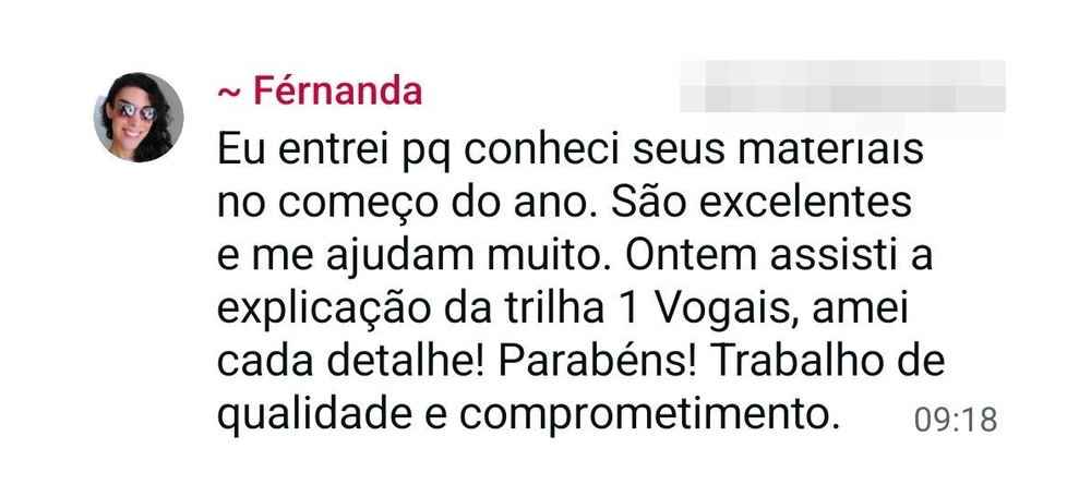 Depoimento de professora