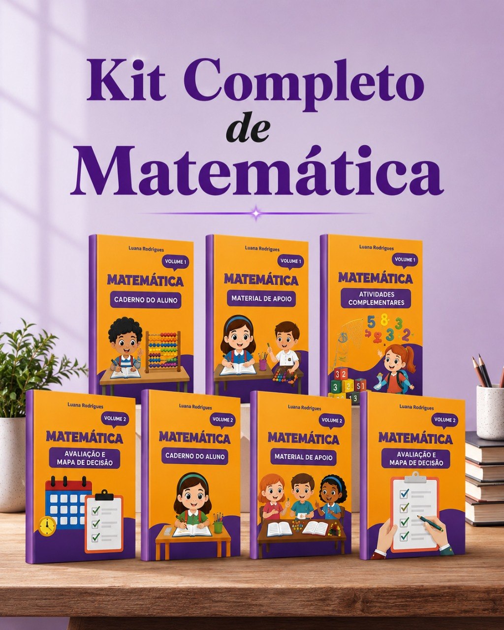 Kit Matemática — apostilas de matemática dos Volumes 1 e 2 para o 1º e 2º ano