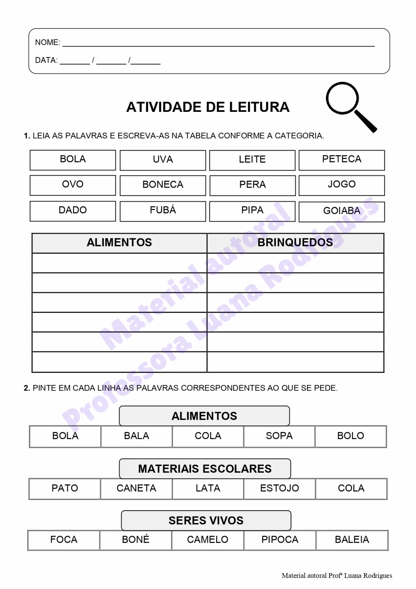Página do Kit Destrave a Leitura