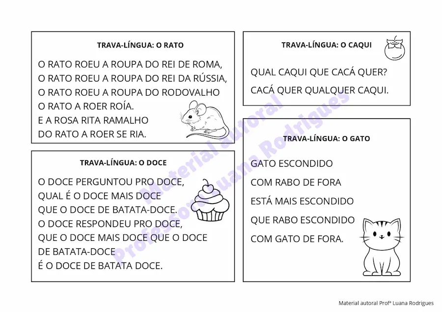 Cartela do Kit Destrave a Leitura