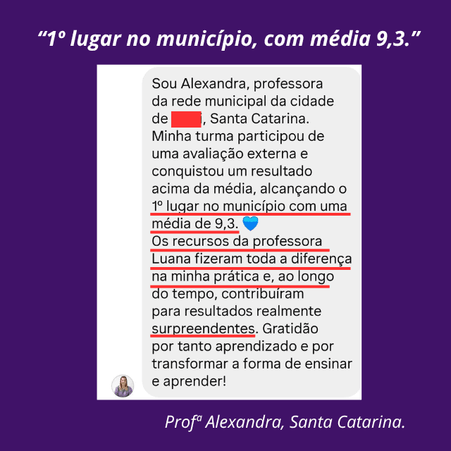Depoimento — Profª Alexandra, Santa Catarina