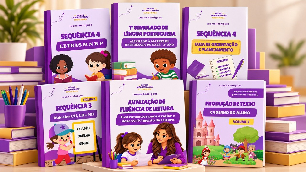 Exemplo dos materiais da Comunidade Alfabetização Estruturada